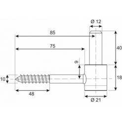TORBEL Gond à Vis Bois Acier Zingué Noir Axe Ø 12 Mm -Pas Cher TORBEL Magasin 25578292 5
